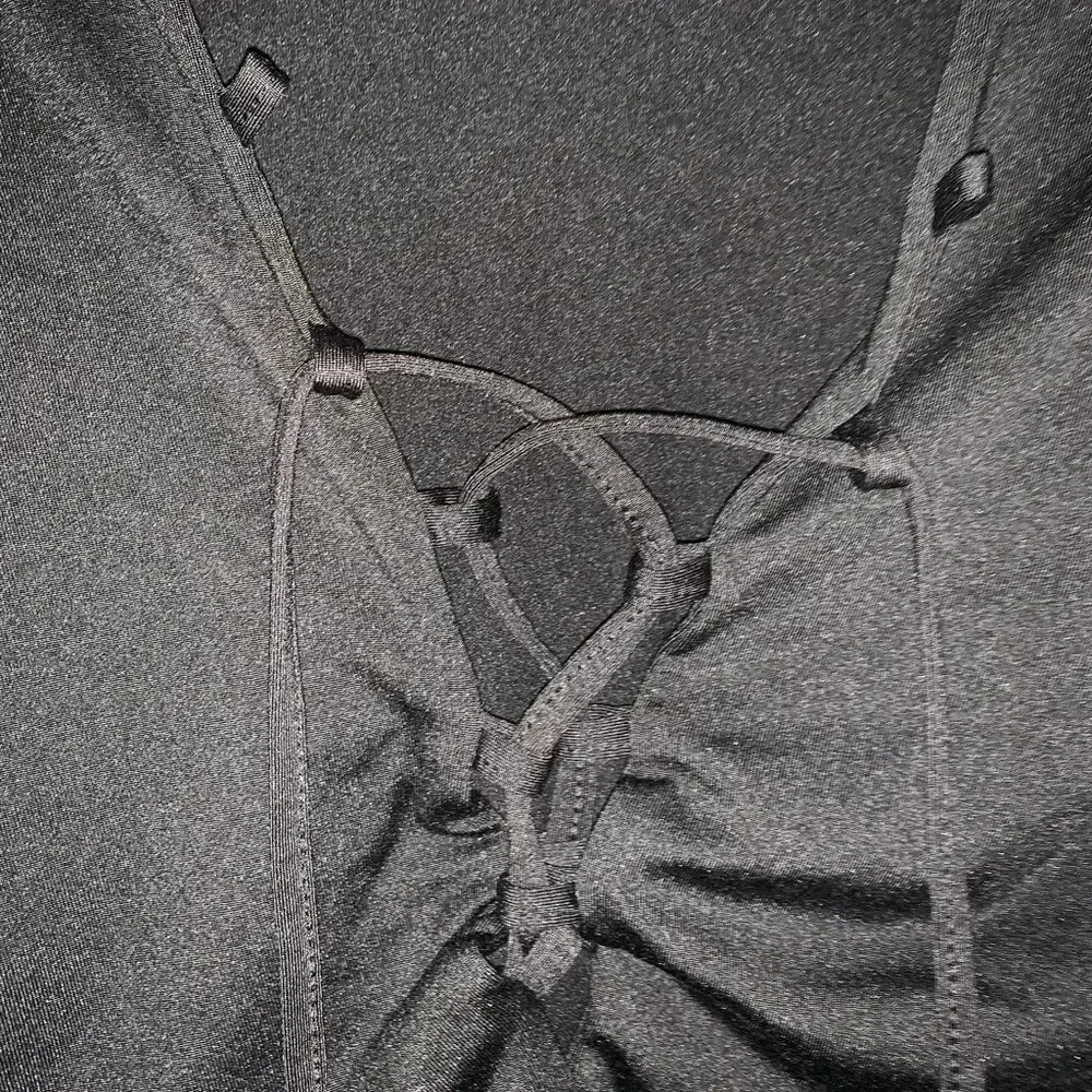 🧾 Black Lace Up Bodysuit - Picture 2 of 3